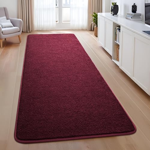 Tapete corredor 2x6 pies rojo Burgundy, antideslizante miniatura 7