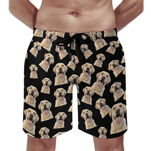 Cute Labrador Retriever Dog Mens Swim Trunks Quick Dry Beach Swimming Shorts with Mesh Lining and Pockets