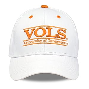 The Game NCAA Tennessee Volunteers Unisex NCAA bar Design Hat, White, Adjustable, One Size