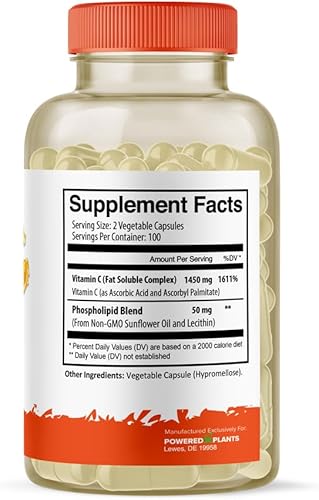 Miniatura 6 de Cápsulas liposomales de vitamina C de 1500 mg tamponadas de alta absorción VIT C, refuerzo del sistema inmunológico y colágeno, 1500 mg de alta