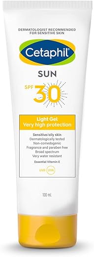 Cetaphil Combination Skin Sun Spf 30 Sunscreen, Very High Protection Light Gel, Water Resistant, 100 Ml, Pack Of 1