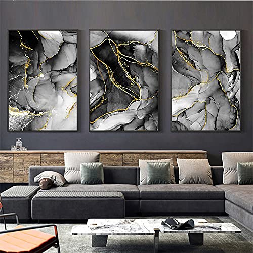 Impression sur toile marbre fluide texture dorée haute définition style raffiné