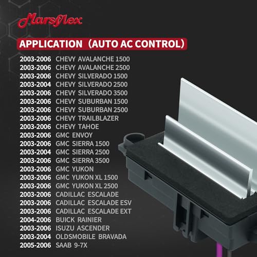 Image of Marsflex Blower Motor Resistor 4P1516 2003 2004 2005 2006 for Chevrolet Chevy Tahoe Silverado Trailblazer, for GMC Yukon Envoy, for Cadillac Escalade Blower Resistor 15-80567 for Auto AC Control