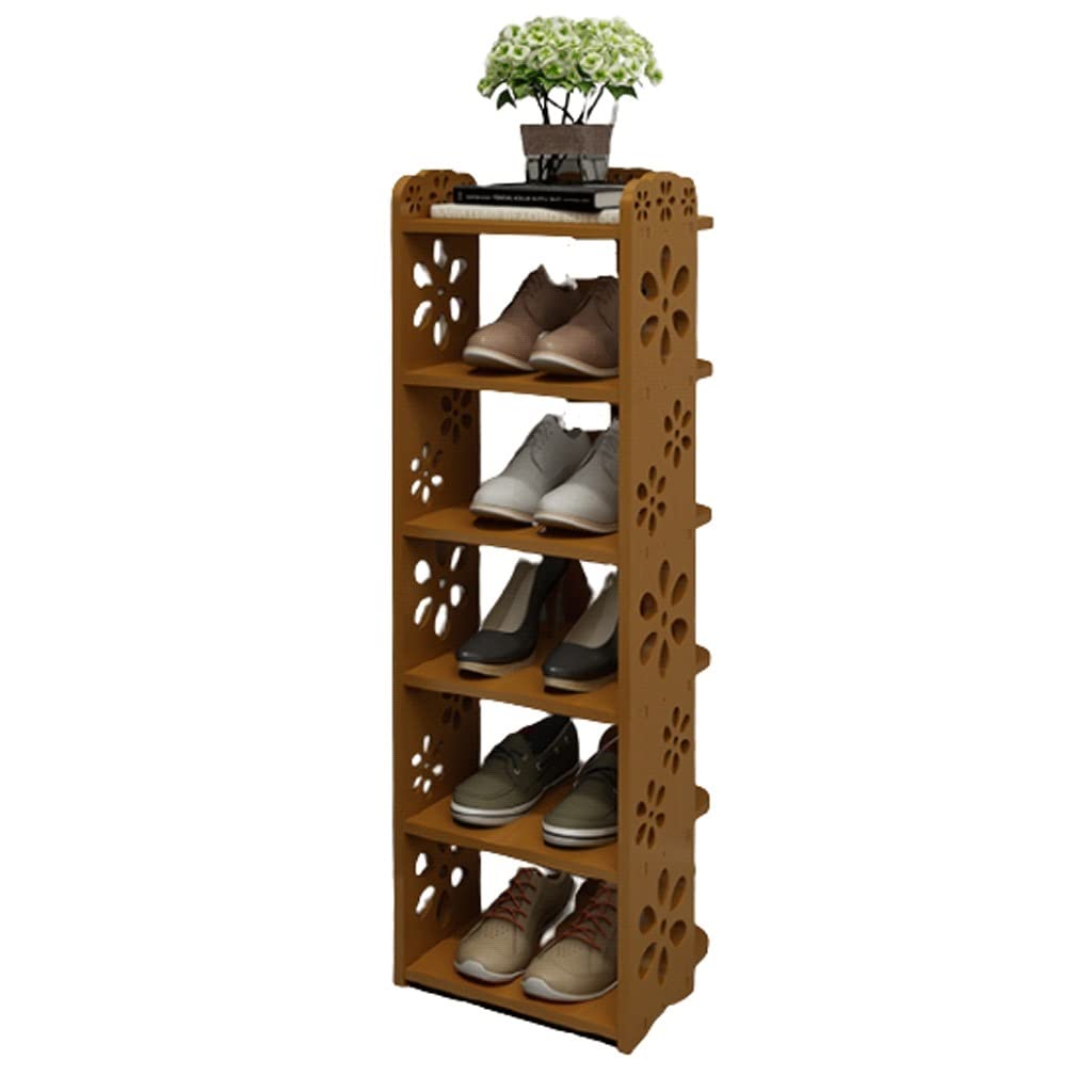 Étagère à chaussures 6 niveaux étroite et haute gain de place pour petits espaces