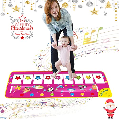 Dithin Piano Musical Mat Toys For 1 + Year Old Girl, Piano Mat Toys For 2 + Year Old Boys Girls Toys Gifts For 1-3 Year Old Girl Boy Christmas Birthday Gift Age 1,2,3 Toddlers Babies Pink #TOP2