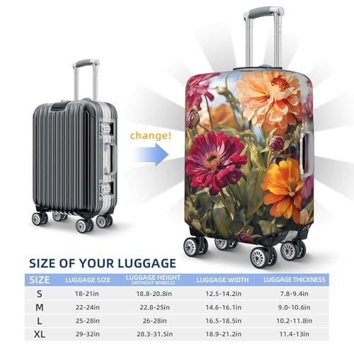 Elastic Travel Luggage Cover for Suitcase Tsa Approved Stretch Scratch-Resistant Suitcase Protector Cover Washable Colorful Spring Summer Flower Baggage Covers Fits 18-32 Inch Luggage Case2
