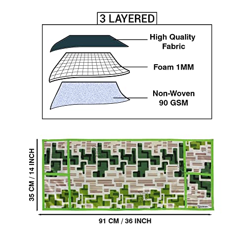Image of Polyester 3-Layered Microwave Oven Top Cover With 4 Utility Pockets Suitable for Upto 30 Liter (Green, Size-36x14 Inches)