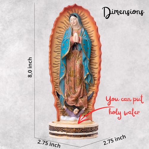 Estatua Virgen de Guadalupe 20 cm Resina Multicolor miniatura 2