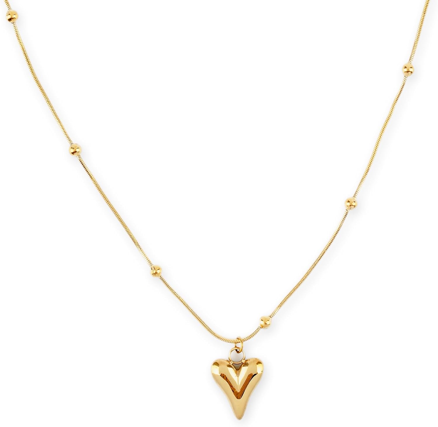 Heart Necklace | Waterproof 18k Gold Plated Heart Necklaces for Women | Silver Heart Necklace | Non Tarnish, PVD coated | Jewelry for Women | Gold Heart Pendant | Everyday Necklace - Image 8
