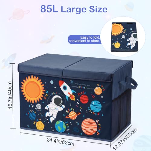 Image of Toy Box with Adjustable Divider Large Toy Chest Storage for Nursery Kidroom