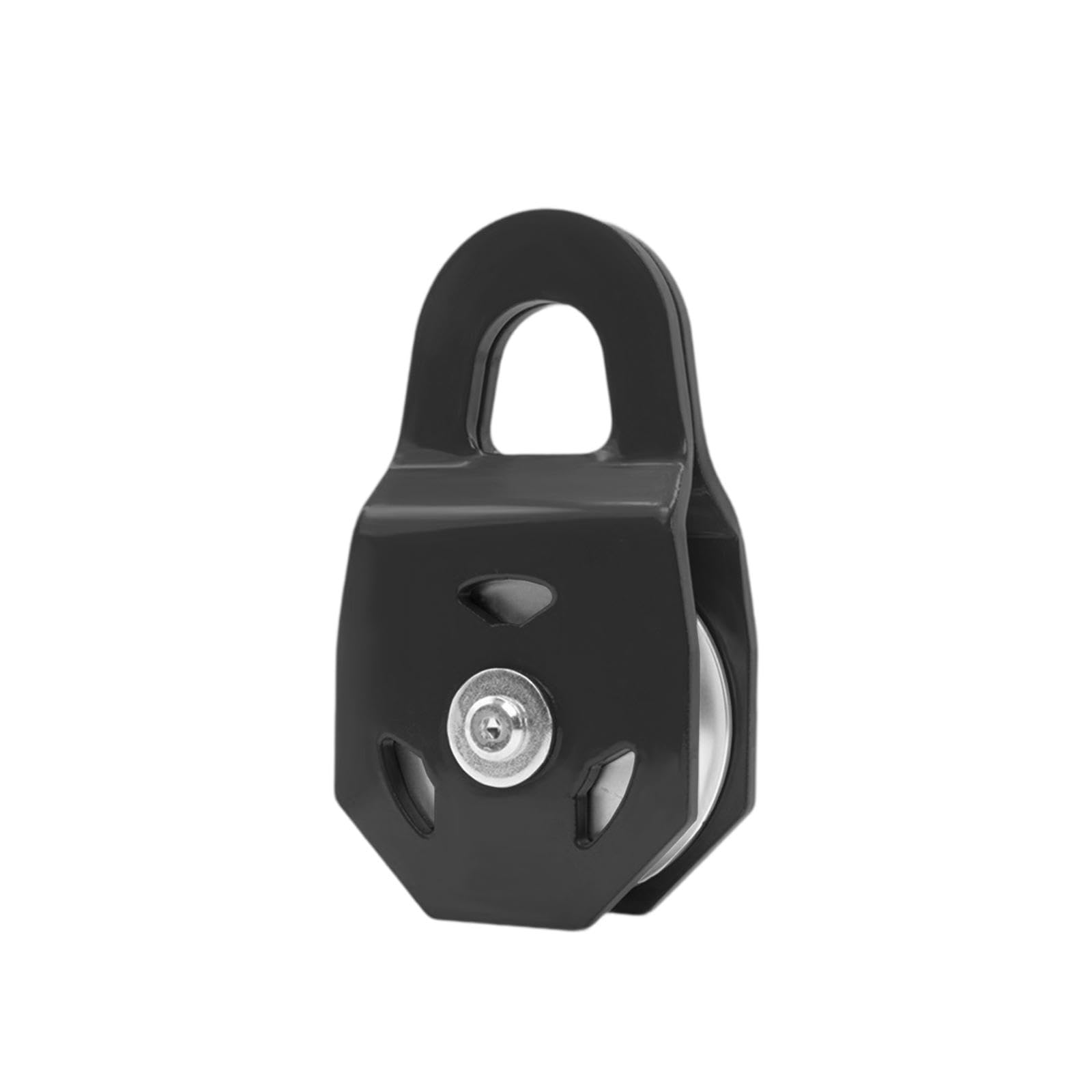 Snatch Block Winch Pulley de Metal para Tareas Pesadas Bloque de Polea Tractor Accesorio de Cable Sintético Herramienta de Adecuado para, Negro