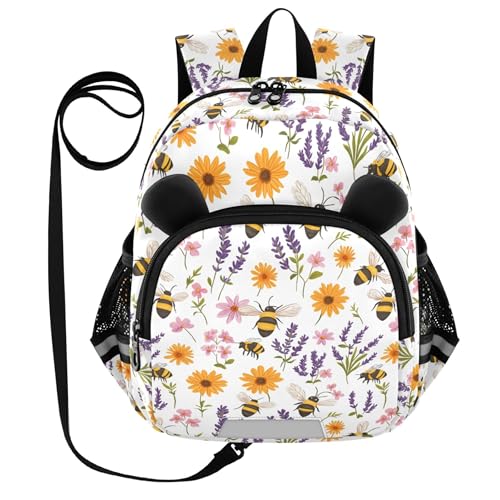 Bee Flower Toddler Backpack for Girls Boys,Preschool Kindergarten Backpack,Cute Kids Backpacks for Girls B0404812