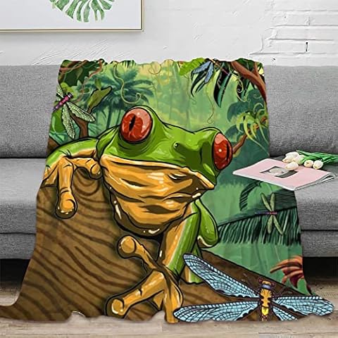 INSFBRB Funny Wildlife Frog Blanket Cover
