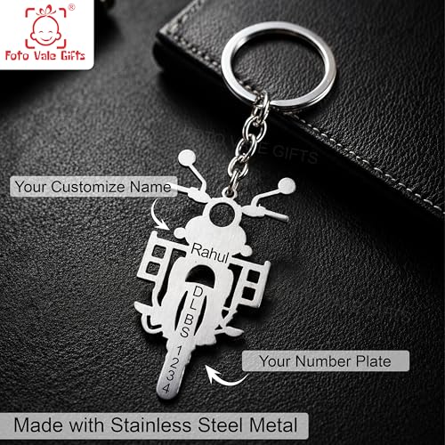 Image of Personalized Name Keychain Stainless Steel | Custom Engraved Metal Keyring for Doctor, CA, Advocate, Rider & Car Lovers | Unique Gift for Men & Women