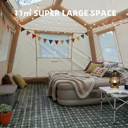 Carpa Inflable para Camping 8 Personas 4 Estaciones Beige miniatura 6