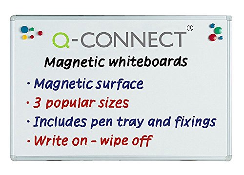 Pizarra blanca magnética Q-Connect KF01079 de 90x60 para pared de oficina sala de reuniones y aulas