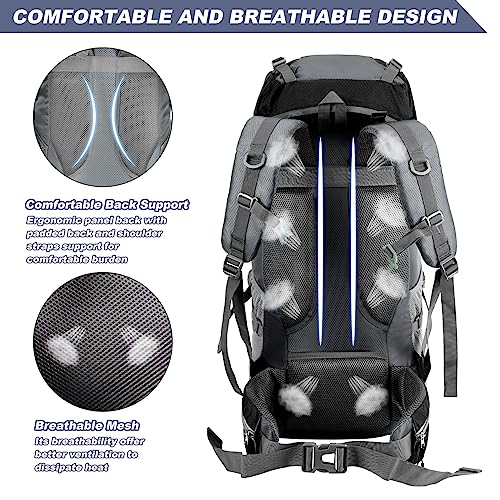 Image of Night Cat Hiking Backpacks 70L Camping Backpacking Packs for Men Women Lightweight Outdoor for Mountaineering Traveling, No Internal Frame