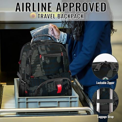 Image of YOREPEK Travel Laptop Backpack, Camouflage, 17 inch