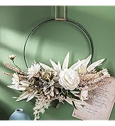 Couronne de porte décorative, fleurs artificielles camellia rose, guirlande de bienvenue, couronne de porte, automne