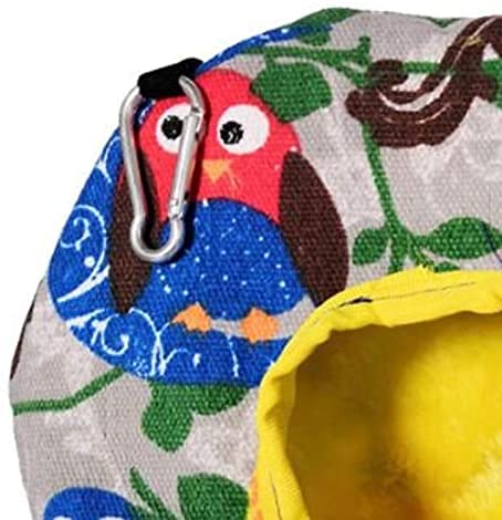 Nid Oiseau Cage Oiseau Perroquet Hamac Animal de Compagnie Suspendu balançoire lit Grotte Oiseaux Cage Maison décor Oiseaux Fournitures Perroquet Peluche nid Hiver Chaud hamac 914(Size:S)