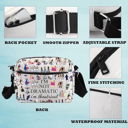 Musical Inspired Gift Theatre Travel Bag I'm Not Dramatic I'm Theatrical Musical Theatre Gift Musical Crossbody Bag3