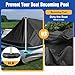 YimSting 1200D Pontoon Boat Cover with Support Poles 2 Pack, Heavy Duty Pontoon Boat Cover, 21-24 ft Waterproof Boat Cover for Pontoon with Motor Cover, Adjustable 16 Tie Down Straps,Black