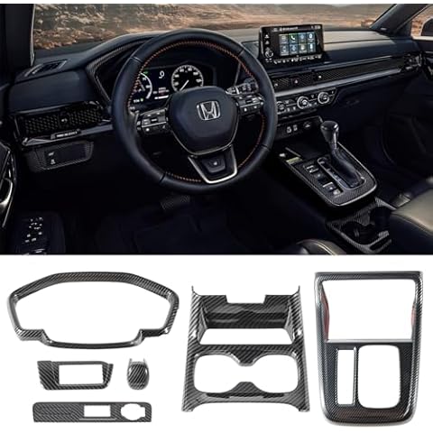 Tempsnow Center Control Gear Shift Panel Cover Trim for Honda CR-V 2023 2024 2025 with Dashboard Panel Cover Cup Holder Panel Cover Shift Knob Cover and Headlight Switch Panel Cover Cover