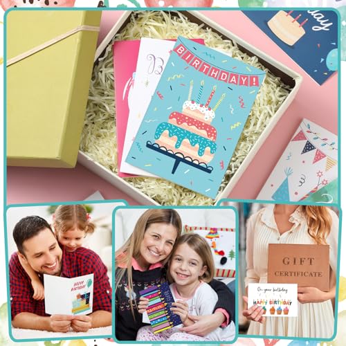 Image of Harloon 200 Pack Happy Birthday Card Assorted Bulk with Blank Envelopes and Stickers 4 x 6 Inches Greeting Blank Happy Birthday Cards for Men Women Adults Kids, 20 Styles(Colorful Style)