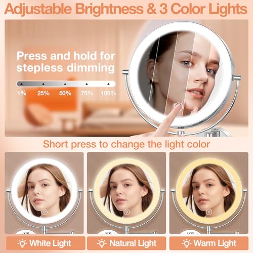 Espejo para maquillaje de pared con luz 9 pulgadas miniatura 4