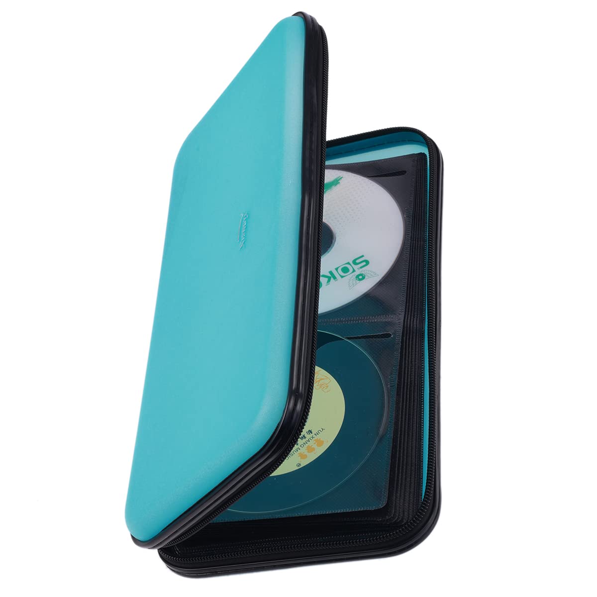 CD DVD Case, 72 Capacity Heavy Duty Wallet, DVD CD Case Holder for Car, Hard Shell Sturdy case, CD Disk Holder, DVD disc Binder, Booklet, Protective Blu-ray Wallet (SkyBlue)-image-19