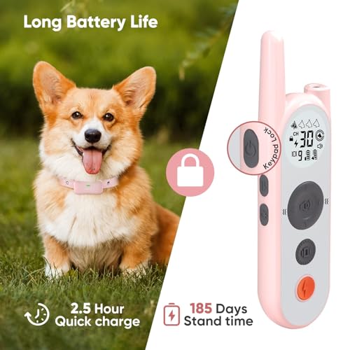 Htcuto Wireless Dog Fence System Electric Fence for Dogs 6000FT Shock Collar for Dogs Training Collar with Remote Waterproof Rechargeable Safe Pet Containment System Boundary for 1 Large Medium Dog