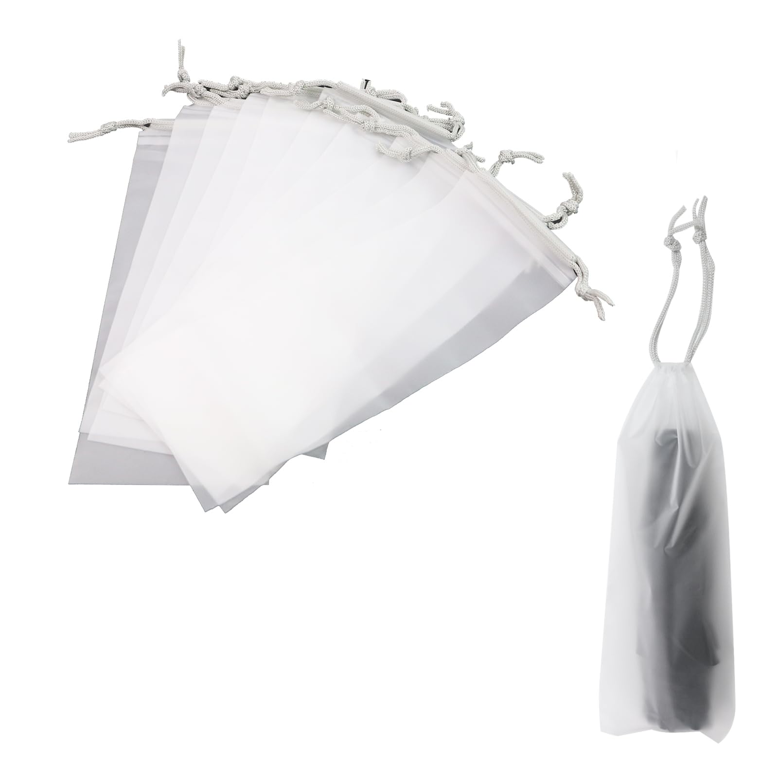 Oedema 10 Pcs Umbrella Bags Disposable Translucent Folding Umbrella Bag Waterproof Umbrella Covers with Drawstring Dustproof for Folding Umbrella-image-7