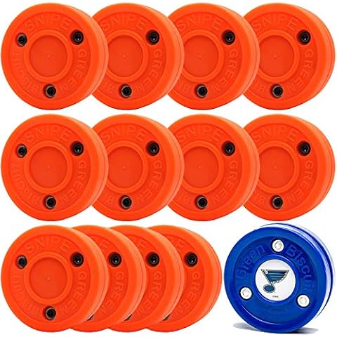 Green Biscuit Orange 12 Pack New Snipe 2.0 Shooters Get NHL Puck/GB Sticker Cover