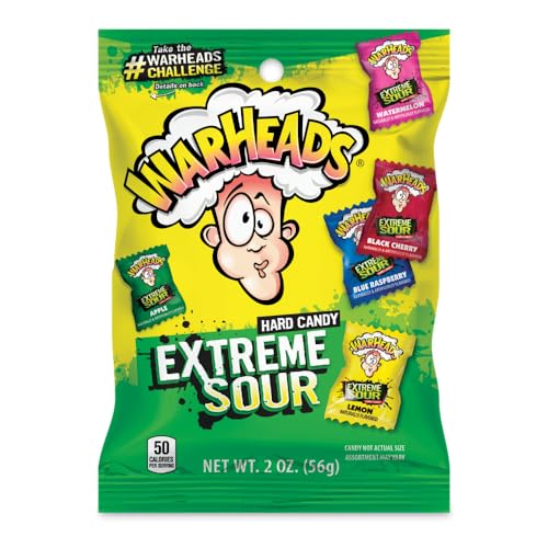 WARHEADS - Extreme Sour Hard Candy - Assorted Flavors - Sour Apple, Black Cherry, Blue Raspberry,...