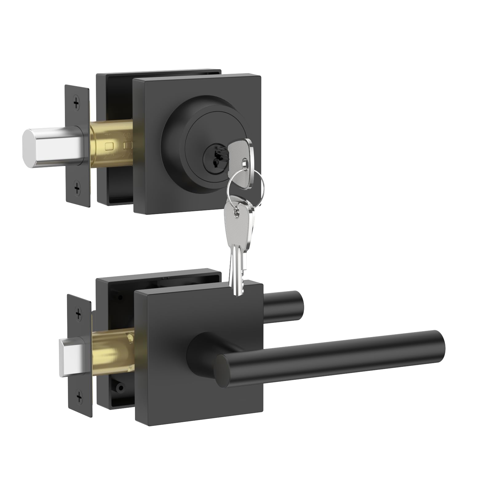 Asidrama 2 Pack Matte Black Passage with Deadbolts