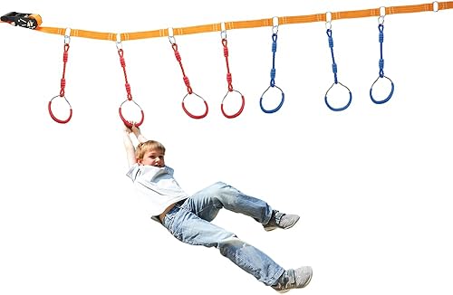 Miniatura 19 de Anillo ninja para fitness, anillo de gimnasia, barra de escalada, entrenamiento al aire libre, patio trasero, juegos de equipo de entrenamiento