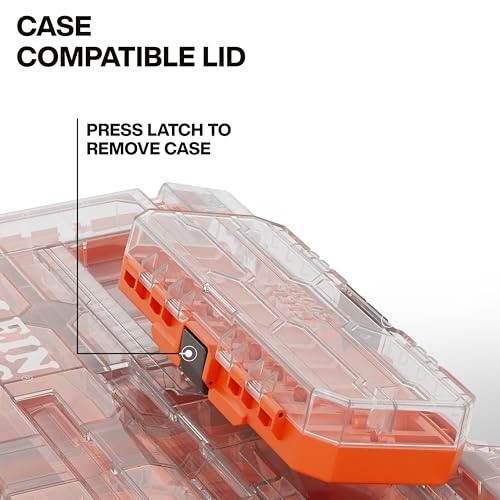 Image of Klein Tools 54400MBX MODbox Tall Compartment Box, Full-Width Tool Organizer, Small Parts Tool Box with 20 Compartments, 9 Removable Bins for Fasteners, Stackable Module