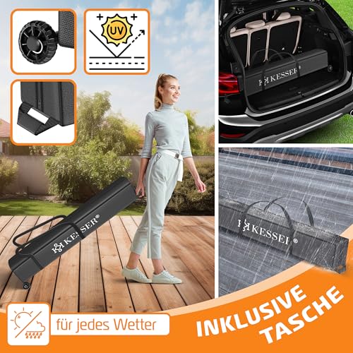 KESSER® Pavillon Faltpavillon 3x3m | Pop-Up Gartenpavillon Höhenverstellbar Stabil Wasserdicht Winterfest | Partyzelt Festzelt UV-Schutz 50+ inkl. Tasche mit Rollen & Bodenanker | Beige