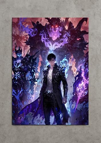 Image of NIJUKA Anime Printed Metal sheet Poster For Home And Room Decoration | For Anime Art Fans Boys And Girls (Jin wo shadow army)