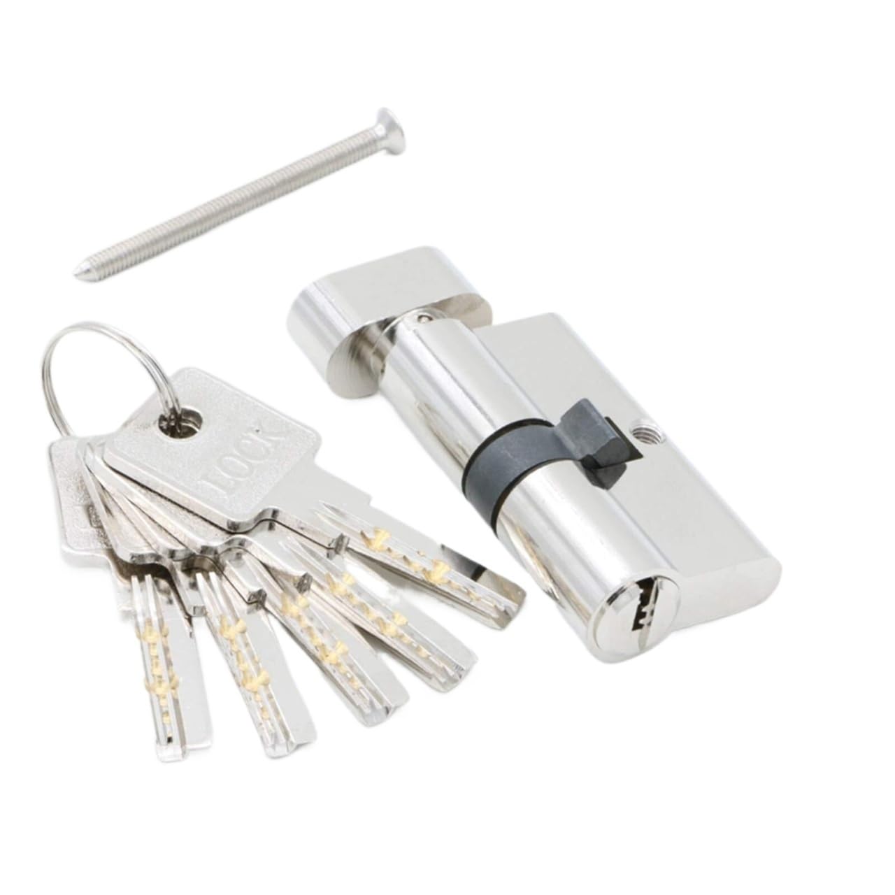 Wangshaowei Dc 80Mm Barrel Lock Door Cylinder 55 60 65 70 75 80 85 90Mm Security Copper Lock Interior Bedroom Living Brass Key Locking(Dc 80Mm)