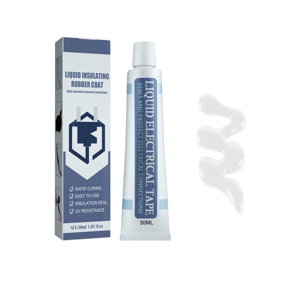 BREAUX Ruban isolant liquide imperméable à l’eau, 1PCS 30ml white