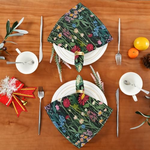 Servilletas de Tela Qilmy Wildflowers Negra Set x6 miniatura 4