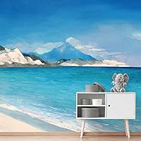 Wall Mural Beach and Blue Sea Removable Self-Adhesive Wallpaper Wall Decoration for Bedroom Living Room - 66x96 inches