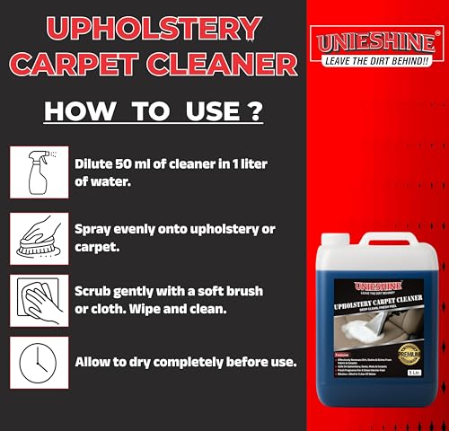 Image of Concentrated Upholstery & Carpet Cleaner | Car Interior, Sofa, Carpet & Roof Cleaner | Deep Stain Removal, Fresh Fragrance & Multi-Surface Fabric Cleaning Solution (5L Concentrated)