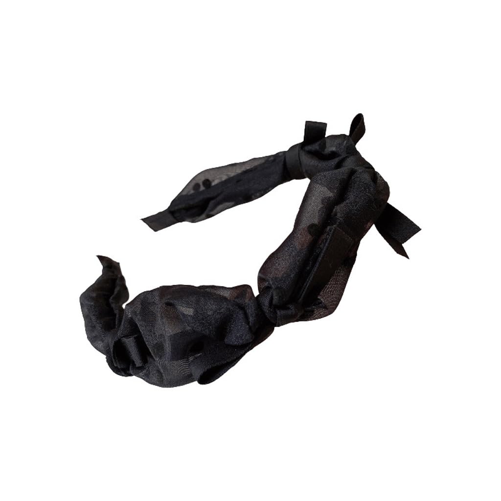 Bandeau à nœud en maille délicate haut de gamme et pince cheveux robuste JFDBGU