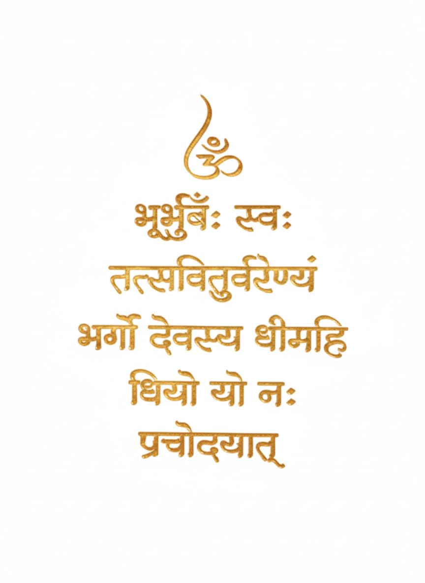 Fliptic Gayatri Mantra Wall Decor, Golden Acrylic self-Adhesive Letters, Size 23 inch X 17 inch, for Pooja Mandir, Study Room, Office Premises, Living Room, Meditation & Yoga Room-image-21