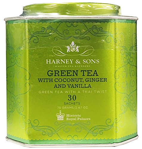 Thé vert coco Harney and Sons 30 sachets pour une pause évasion