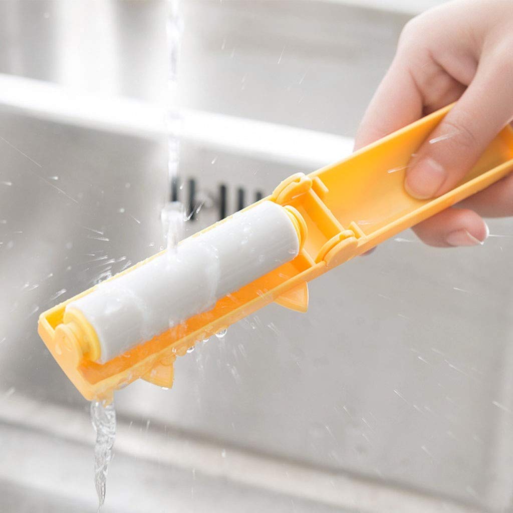 Tragbarer Fusselentferner, wiederverwendbarer Fusselreiniger, Tierhaarentferner, klebrige Walzenbürste, Stoffrasierer (Size : White) (White)