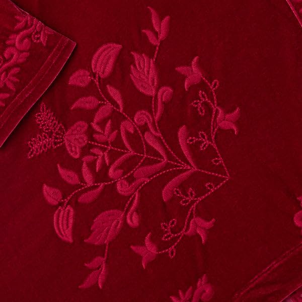 Image of The Lakeside Collection Women's Embroidered Velvet Open Front Cardigan