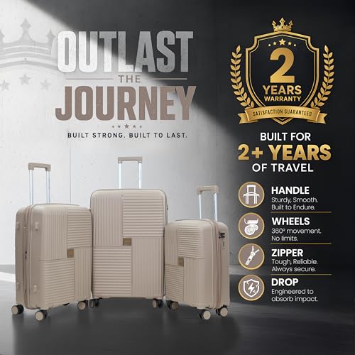 Image of Explore Luggage Trolley Bags | Polypropylene Durable Hard Shell | Polypropylene Durable Hard Shell, TSA Type Lock, 360 Disc Spinner Wheels, Expandable Suitcase